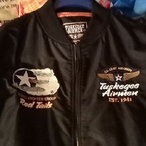 Tuskegee Airmen Black Bomber Jacket
